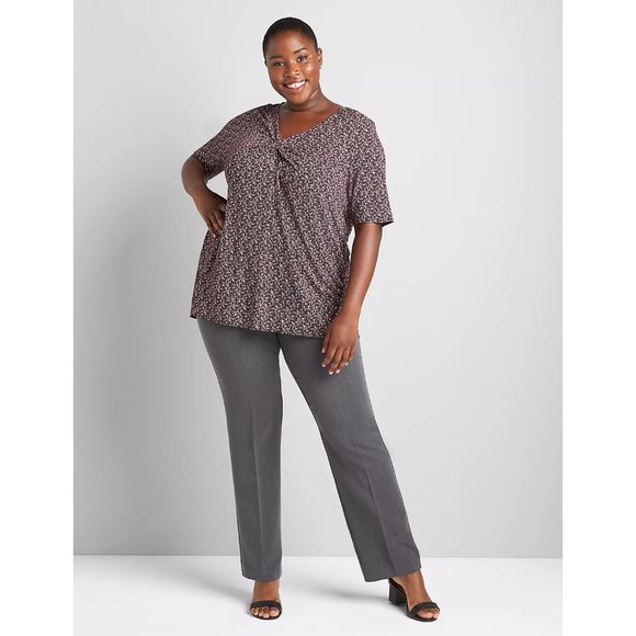 Lane Bryant Straight Fit Perfect Drape Straight Pant With Magic Waistband 20L - Picture 3 of 3